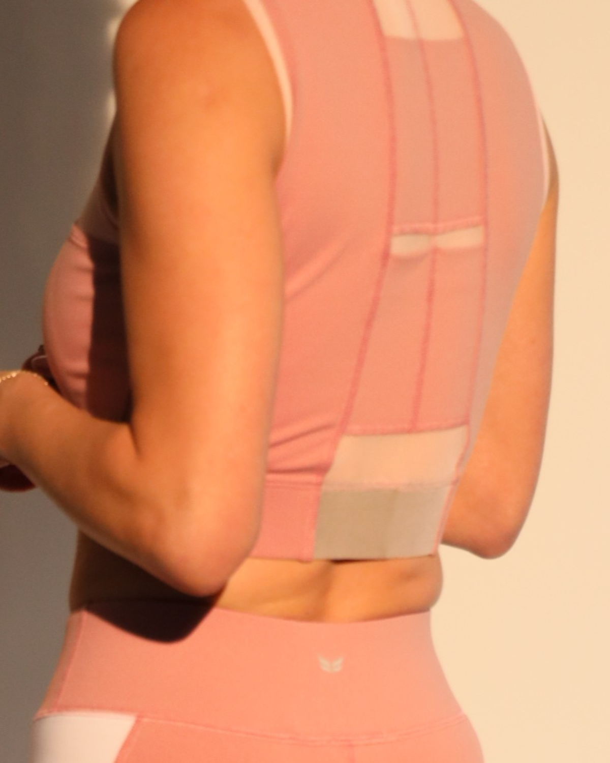 KILOGEAR Women's MICRO Weighted Blush Tone Mesh Crop