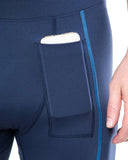 Up close picture showing the cell phone in the front cell phone pocket