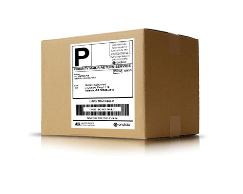 Image of a box with a shipping label